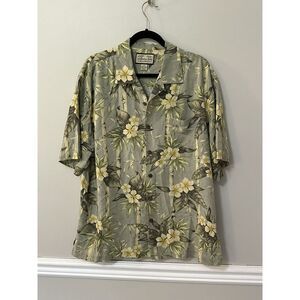 Jamaica Jaxx 100% Silk Hawaiian Shirt‎ Men's Size Large Floral